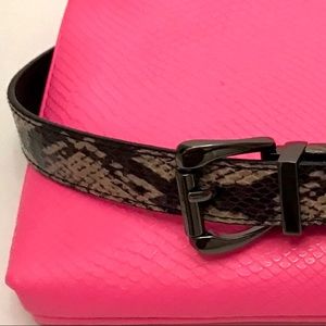 Nine West Python Embossed Metallic Leather Statement Belt